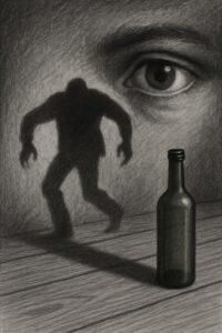 ImageSite "Silhouette debout face au soleil – slam sur la transmission et le feu intérieur"