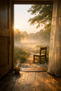 "Silhouette debout face au soleil – slam sur la transmission et le feu intérieur"